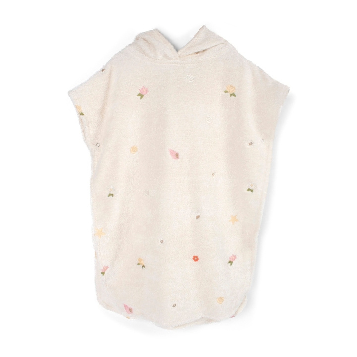 Filibabba Broderet strandponcho - Ocean Blossom - 12-60 m - Hvid (FI-03574) i gruppen LEGETØJ, BØRN & BABY / Børnetekstiler hos TP E-commerce Nordic AB (D24288)