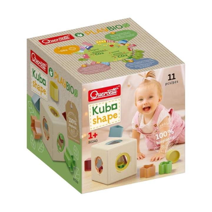 Quercetti PlayBio Kubo Shape Sorter - (QU-80240) i gruppen LEGETØJ, BØRN & BABY / Babyleg (0-3 år) / Aktivitetslegetøj hos TP E-commerce Nordic AB (D24358)