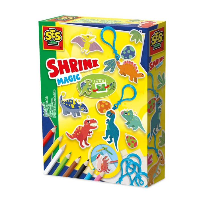 SES Creative Krympefolie - Dinosaur-nøgleringe - (S14294) i gruppen LEGETØJ, BØRN & BABY / Legetøj / Hobbyartikler hos TP E-commerce Nordic AB (D24398)