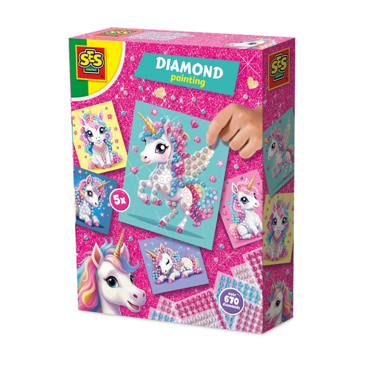 SES Creative Diamond Painting - Unicorn - (S14726) i gruppen LEGETØJ, BØRN & BABY / Legetøj / Hobbyartikler hos TP E-commerce Nordic AB (D24400)