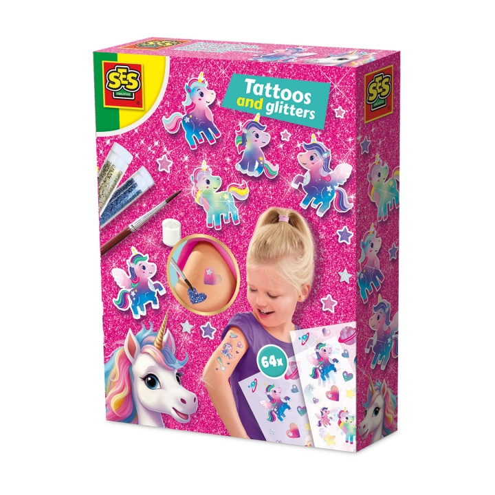 SES Creative Tattoos and Glitter Unicorn - (S14724) i gruppen LEGETØJ, BØRN & BABY / Legetøj / Hobbyartikler hos TP E-commerce Nordic AB (D24401)