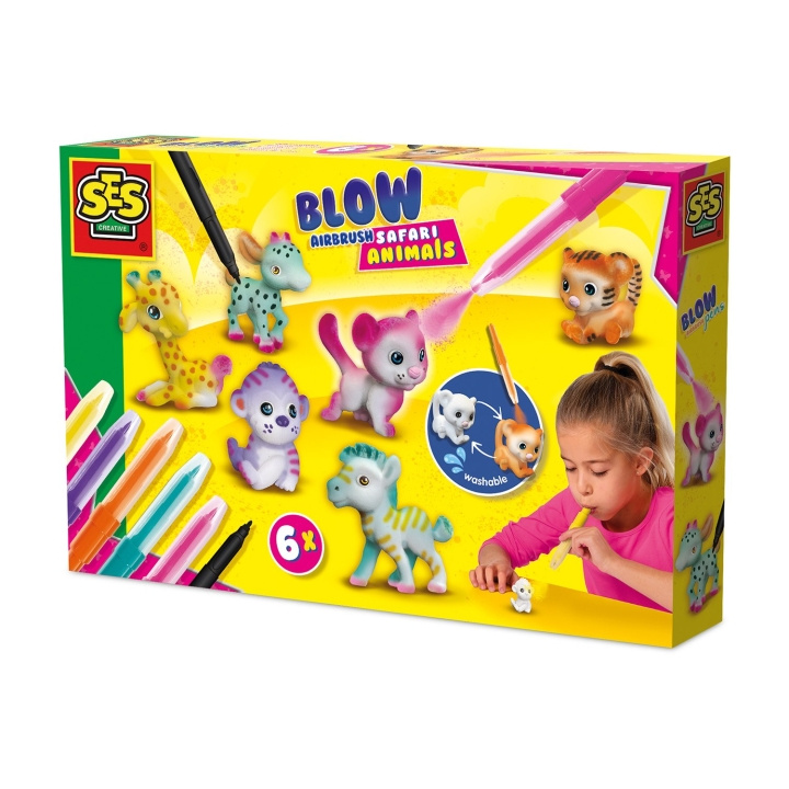 SES Creative Blow Pens - Airbrush safaridyr - (S14335) i gruppen LEGETØJ, BØRN & BABY / Legetøj / Hobbyartikler hos TP E-commerce Nordic AB (D24402)