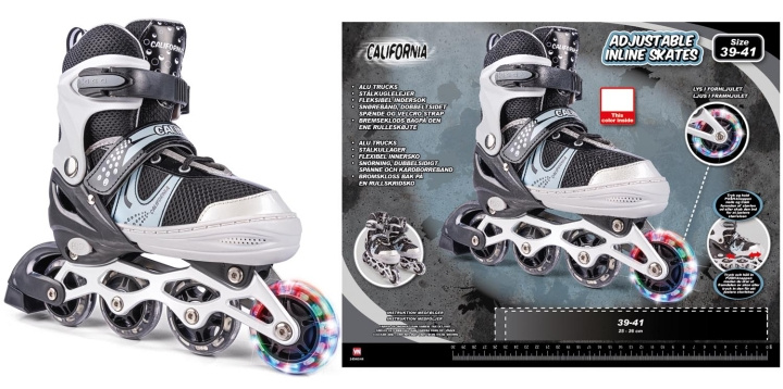 California Inliners w/light size 39-41 - Black (24944) i gruppen LEGETØJ, BØRN & BABY / Udeleg & Sport / Sport og spil hos TP E-commerce Nordic AB (D24504)
