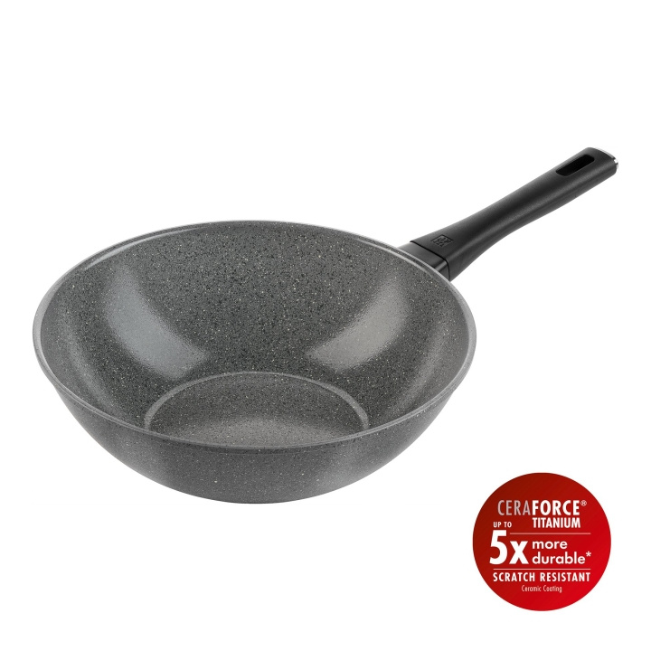 Zwilling Terreno Plus keramisk wok - grå - 28 cm i gruppen HJEM, HUS & HAVE / Køkkenredskaber / Stegepander hos TP E-commerce Nordic AB (D24622)