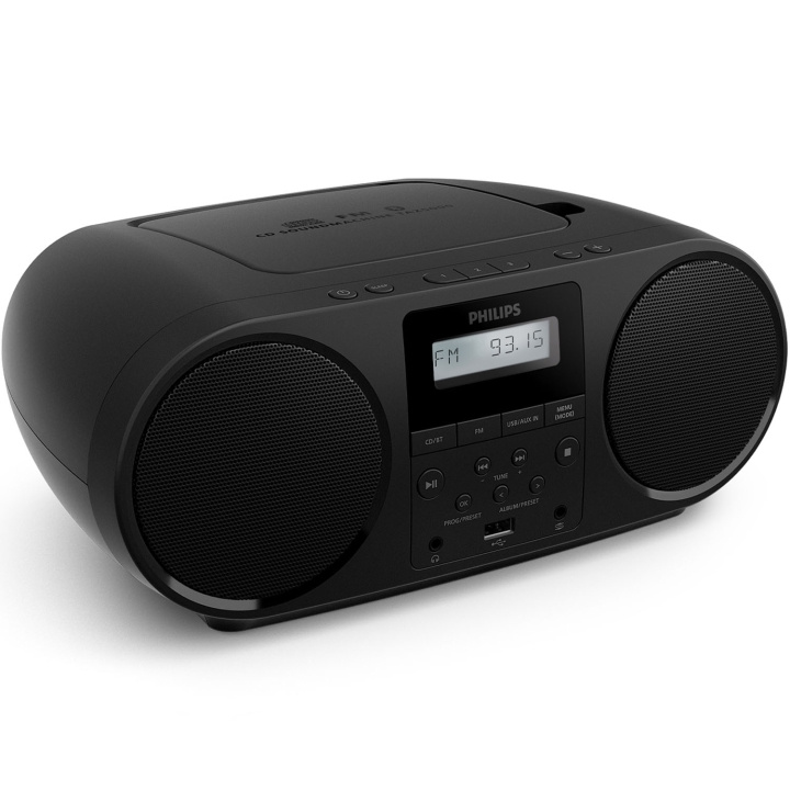 Philips Boombox CD/FM-radio/Bluetooth TAZ5000/10 Svart i gruppen HJEMMEELEKTRONIK / Lyd & billede / Hjemmebiograf, HiFi & Bærbar / Bærbar musikafspiller / CD-afspiller hos TP E-commerce Nordic AB (D24744)