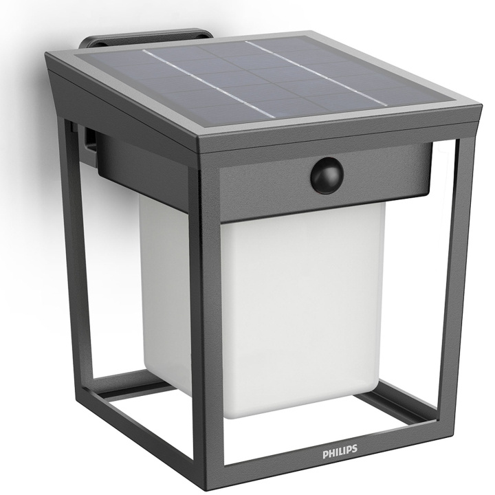 Philips Blaise Vägglampa Solcell LED 250/20lm Svart i gruppen HJEM, HUS & HAVE / Elektricitet & Belysning / Udendørs belysning / Facadebelysning / Med bevægelsessensor hos TP E-commerce Nordic AB (D24803)