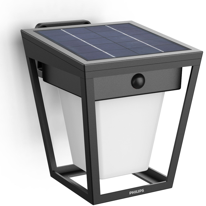 Philips Nissa Vägglampa Solcell LED 250/20lm Svart i gruppen HJEM, HUS & HAVE / Elektricitet & Belysning / Udendørs belysning / Facadebelysning / Med bevægelsessensor hos TP E-commerce Nordic AB (D24805)