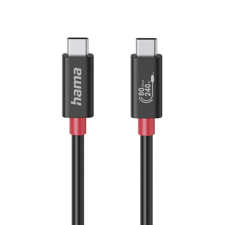 Hama Kabel USB-C USB 4.0 Gen4 80 Gbit/S 240W 1.0M Sort i gruppen COMPUTERTILBEHØR / Kabler og adaptere / USB / USB-C hos TP E-commerce Nordic AB (D24890)