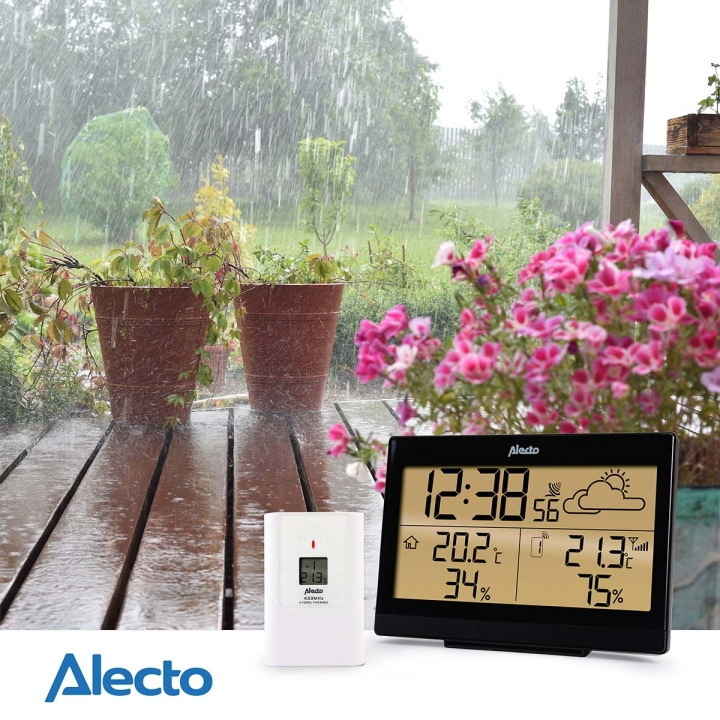 Alecto Vejrstation med trådløs sensor Sort i gruppen HJEM, HUS & HAVE / Ventilator & Klima apparater / Termometre og vejrstationer hos TP E-commerce Nordic AB (D25013)