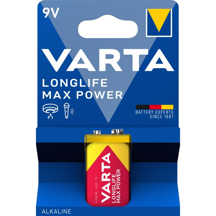 Varta Longlife Max Power 9V Batteri i gruppen HJEMMEELEKTRONIK / Batterier og opladere / Batterier hos TP E-commerce Nordic AB (D25024)