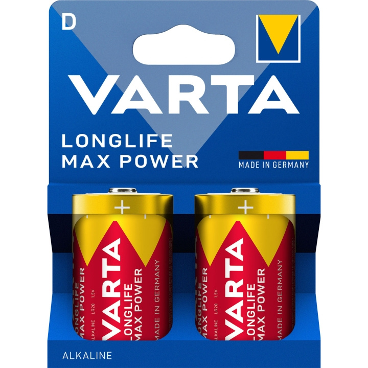 Varta Longlife Max Power D / LR20 Batteri 2-pack i gruppen HJEMMEELEKTRONIK / Batterier og opladere / Batterier hos TP E-commerce Nordic AB (D25026)