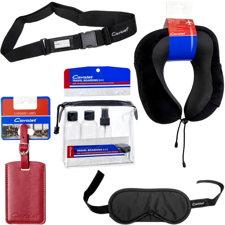 Cavalet Resekit 8 (Nackkudde, Reseflaskor, Bagagetag, Bagagerem, Sovmask) i gruppen SPORT, FRITID & HOBBY / Rejsetilbehør / Andet hos TP E-commerce Nordic AB (D25041)