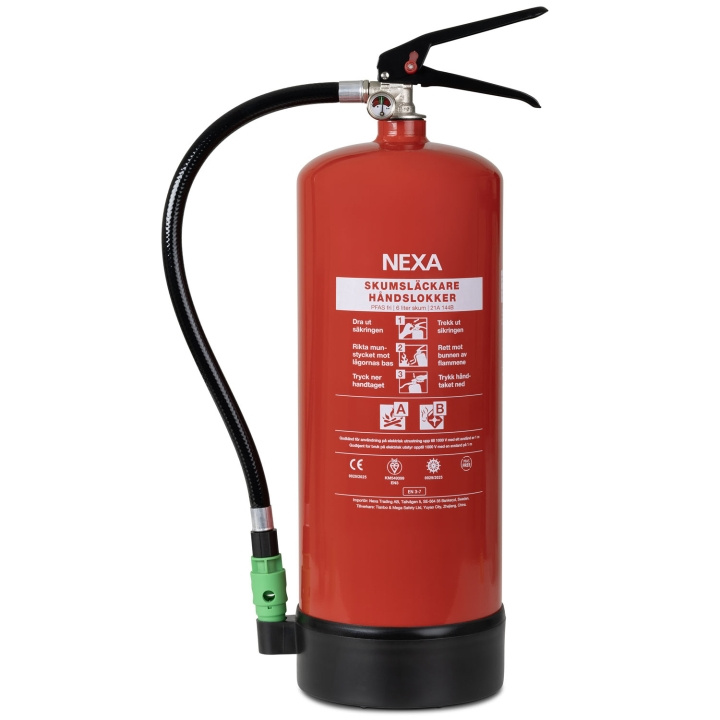 Nexa Brandsläckare Skum Röd 6L 21A 144B i gruppen HJEM, HUS & HAVE / Alarm, Sikkerhed & Overvågning / Brand, røg, gas / Brandslukker hos TP E-commerce Nordic AB (D25091)