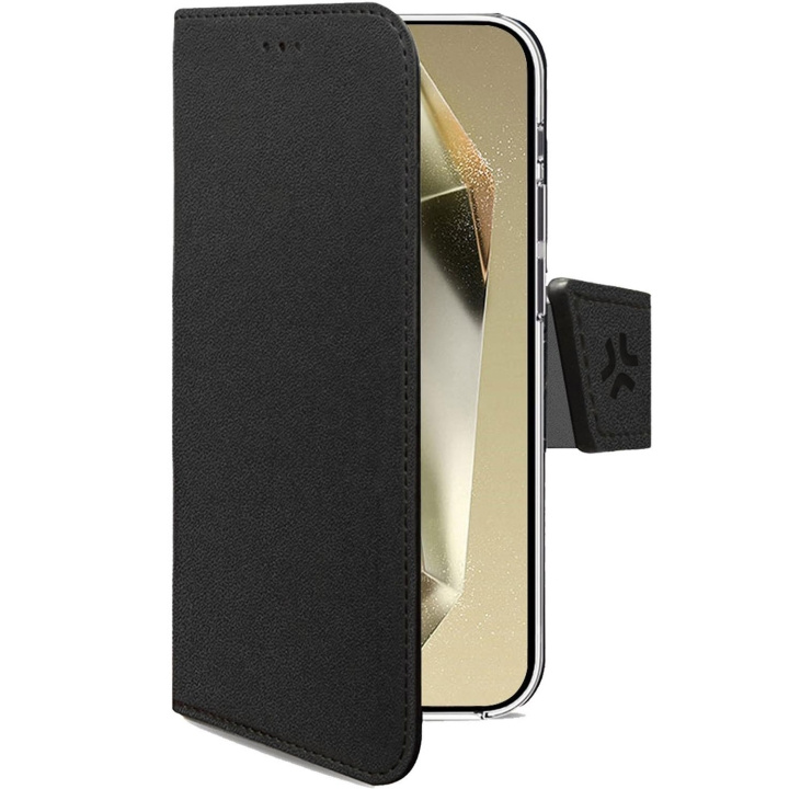 Celly Wally Wallet Case Galaxy Galaxy S25 FE Svart i gruppen SMARTPHONES & TABLETS / Mobil Beskyttelse / Samsung hos TP E-commerce Nordic AB (D25094)