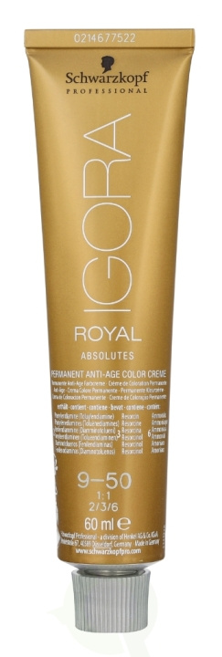 Schwarzkopf Igora Royal Absolutes Permanent Color Creme 60 ml 9-50 i gruppen SKØNHED & HELSE / Hår og styling / Hårpleje / Hårfarve / Hårfarve & Farve bombe hos TP E-commerce Nordic AB (D25175)