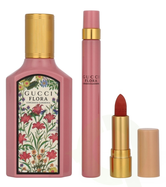 Gucci Flora Gorgeous Gardenia Giftset 60 ml Edp Spray 50ml/ Edp Spray 10ml i gruppen SKØNHED & HELSE / Gaveæske / Gaveæske til hende hos TP E-commerce Nordic AB (D25869)