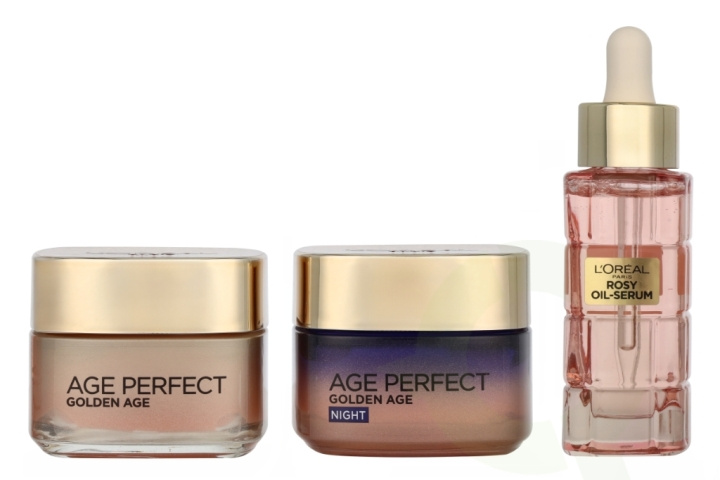 L\'Oreal Golden Age Routine Set 130 ml Serum 30ml/Day Cream 50ml/Night Cream 50ml i gruppen SKØNHED & HELSE / Hudpleje / Ansigt / Dagcreme hos TP E-commerce Nordic AB (D25885)