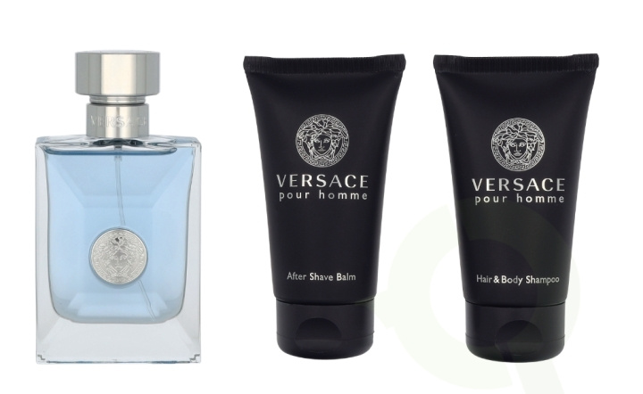Versace Pour Homme Giftset 150 ml Edt Spray 50ml/Hair & Body Shampoo 50ml/After Shave Balm 50ml i gruppen SKØNHED & HELSE / Duft & Parfume / Parfume / Parfume til ham hos TP E-commerce Nordic AB (D25911)