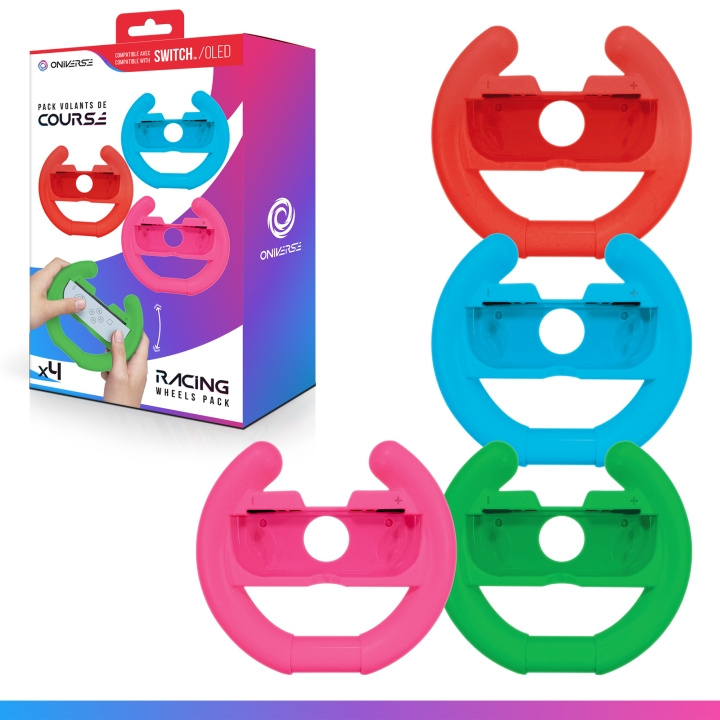 Oniverse Nsw2 Pakke med 4 controllerholdere til racerhjul i gruppen HJEMMEELEKTRONIK / Spilkonsoller og tilbehør / Nintendo Switch 2 / Tilbehør hos TP E-commerce Nordic AB (D26973)