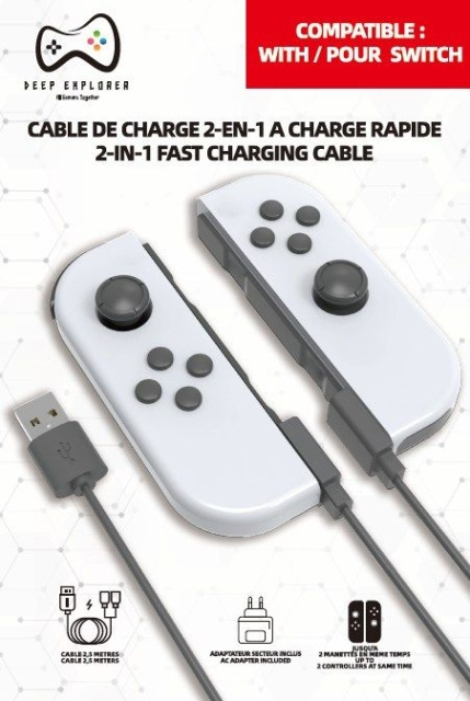 2 in 1 Charger (Switch) i gruppen HJEMMEELEKTRONIK / Spilkonsoller og tilbehør / Nintendo Switch / Spil hos TP E-commerce Nordic AB (D26993)