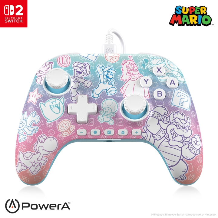 PowerA Advantage Wired Controller til Nintendo Switch 2 - Mushroom Kingdom i gruppen HJEMMEELEKTRONIK / Spilkonsoller og tilbehør / Nintendo Switch 2 / Tilbehør hos TP E-commerce Nordic AB (D27139)