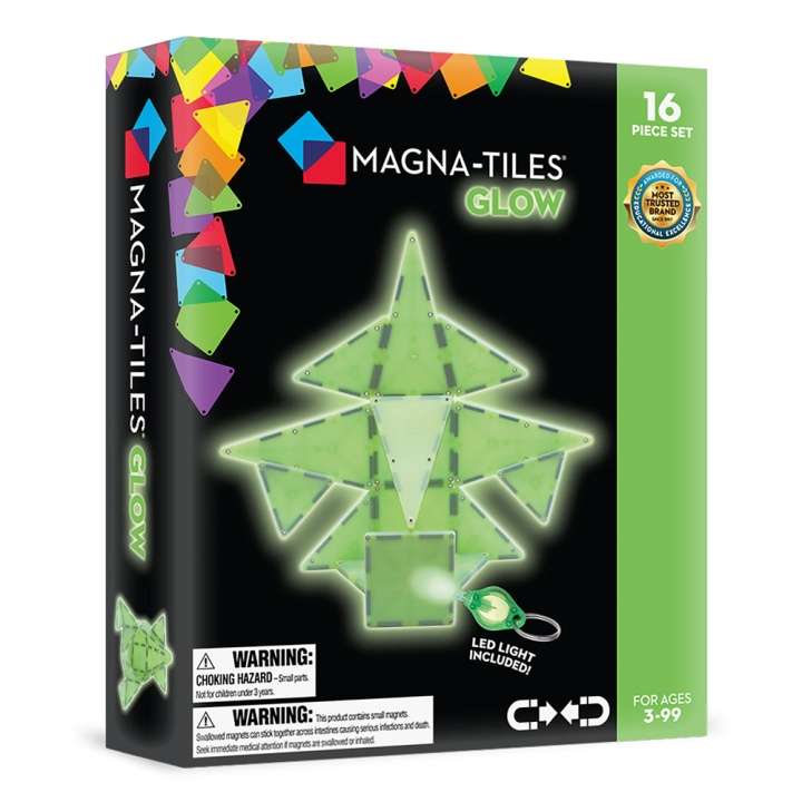 Magna Tiles MAGNA-TILES - Glow sæt med 16 dele (90215) i gruppen LEGETØJ, BØRN & BABY / Legetøj / Bygge legesager / Klodser hos TP E-commerce Nordic AB (D27634)