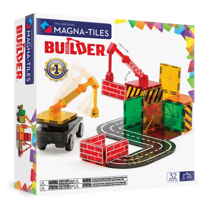 Magna Tiles MAGNA-TILES - Builder 32-delt sæt (90226) i gruppen LEGETØJ, BØRN & BABY / Legetøj / Bygge legesager / Klodser hos TP E-commerce Nordic AB (D27638)