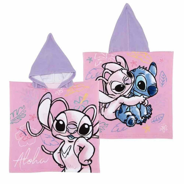 Disney Stitch (lilla) - mikrofiberponcho - 50 x 100 cm (WD16999) i gruppen LEGETØJ, BØRN & BABY / Pleje, sundhed og hygiejne / Bad hos TP E-commerce Nordic AB (D27686)