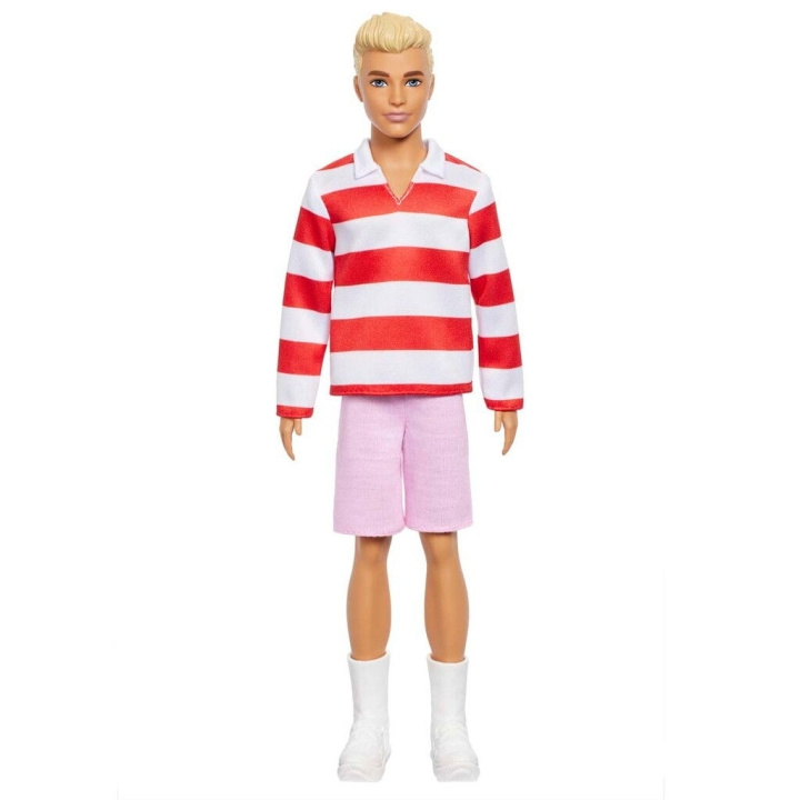 Barbie Fashionista Ken dukke med røde og hvide striber (HYV01) i gruppen LEGETØJ, BØRN & BABY / Legetøj / Docks og tilbehør hos TP E-commerce Nordic AB (D27847)