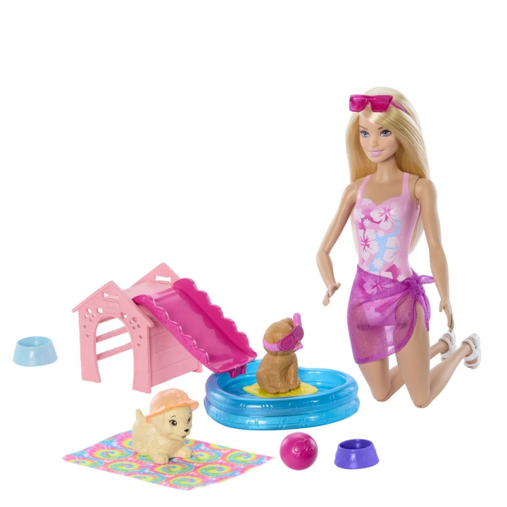 Barbie Puppy Pool Party Aloha Blonde (JBF35) i gruppen LEGETØJ, BØRN & BABY / Legetøj / Docks og tilbehør hos TP E-commerce Nordic AB (D27848)