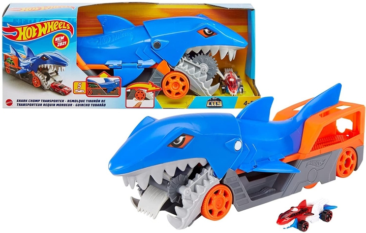 Hot Wheels Shark Chomp Transporter (GVG36) i gruppen LEGETØJ, BØRN & BABY / Legetøj / Legetøjsbiler hos TP E-commerce Nordic AB (D27867)