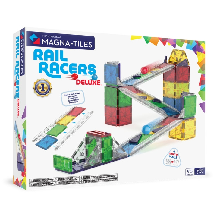 Magna Tiles Rail Racers Deluxe™ sæt med 90 dele (90361) i gruppen LEGETØJ, BØRN & BABY / Legetøj / Bygge legesager / Klodser hos TP E-commerce Nordic AB (D27988)