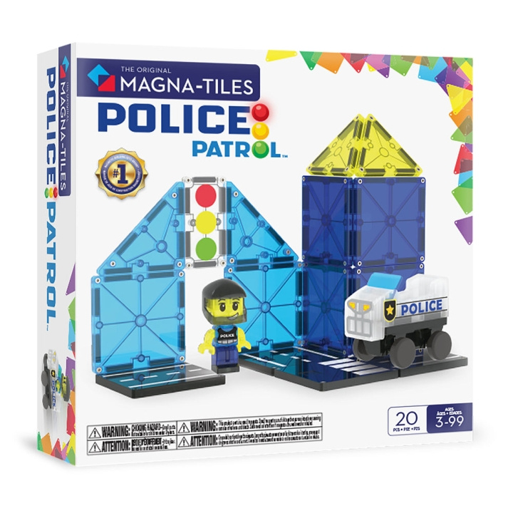 Magna Tiles Politipatrulje™ sæt med 20 dele (90353) i gruppen LEGETØJ, BØRN & BABY / Legetøj / Bygge legesager / Klodser hos TP E-commerce Nordic AB (D27990)