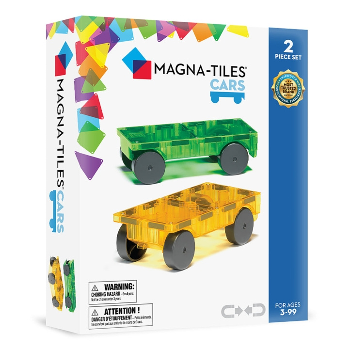 Magna Tiles MAGNA-TILES - Cars udvidelsessæt med 2 dele: Grøn og gul (90216) i gruppen LEGETØJ, BØRN & BABY / Legetøj / Bygge legesager / Klodser hos TP E-commerce Nordic AB (D28000)