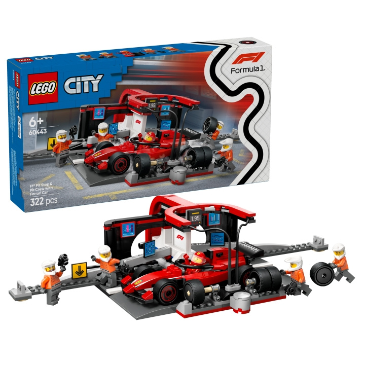 LEGO LEGO City - F1® Pit Stop & Pit Crew med Ferrari-bil (60443) i gruppen LEGETØJ, BØRN & BABY / Legetøj / Bygge legesager / Lego hos TP E-commerce Nordic AB (D28008)