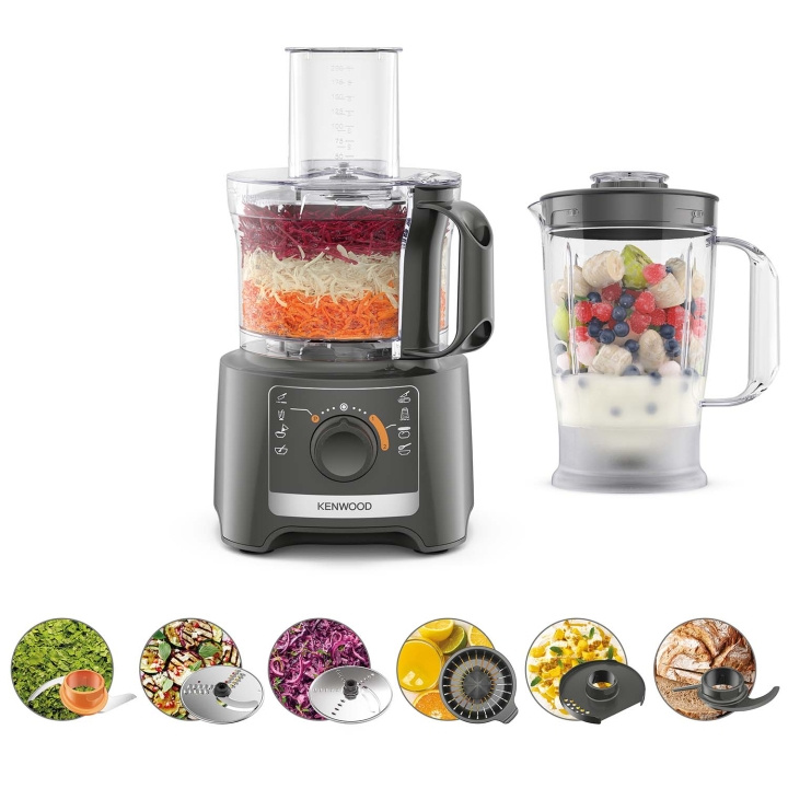 Kenwood Matberedare FDP31.360GY MultiPro Compact i gruppen HJEM, HUS & HAVE / Husholdningsapparater / Foodprocessor og køkkenassistenter / Foodprocessor hos TP E-commerce Nordic AB (D28043)