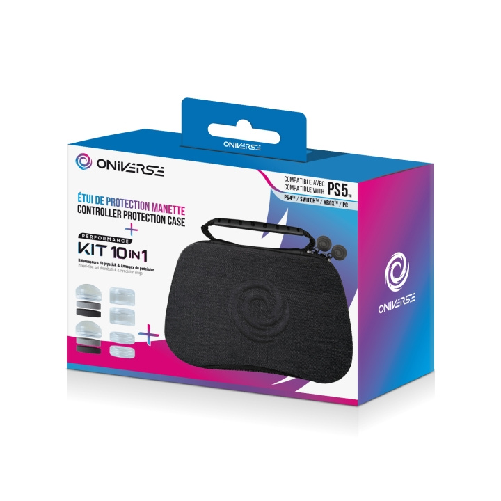Oniverse Controller-etui med 10 tilbehør, 4 ringe + 6 silikonehætter - grå i gruppen HJEMMEELEKTRONIK / Spilkonsoller og tilbehør / Sony PlayStation 5 hos TP E-commerce Nordic AB (D28398)