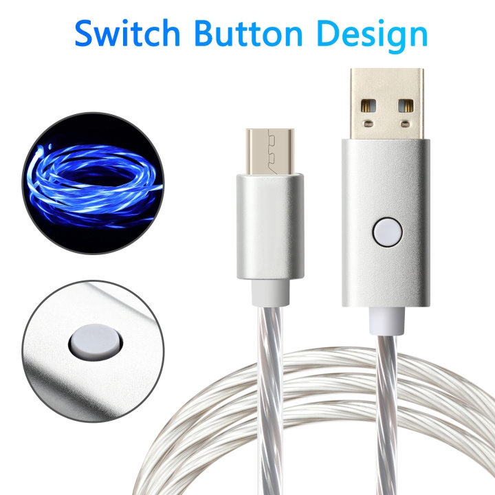 Oniverse Micro Usb-opladerkabel med led, 2 meter - hvid i gruppen COMPUTERTILBEHØR / Kabler og adaptere / USB / Micro-USB hos TP E-commerce Nordic AB (D28404)