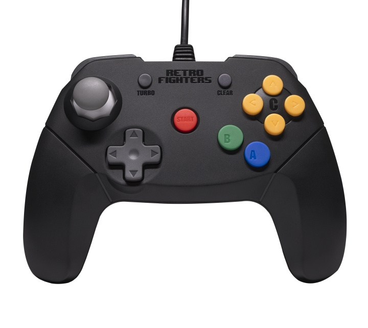 Retro-Fighters Brawler64 Controller med ledning - Sort i gruppen HJEMMEELEKTRONIK / Spilkonsoller og tilbehør / Nintendo Switch hos TP E-commerce Nordic AB (D28446)