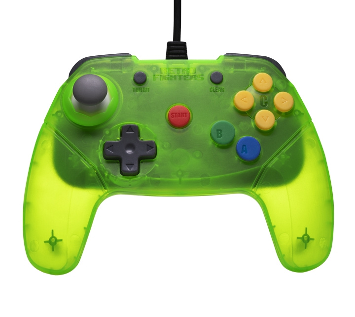 Retro-Fighters Brawler64 Controller med ledning - Grøn i gruppen HJEMMEELEKTRONIK / Spilkonsoller og tilbehør / Nintendo Switch hos TP E-commerce Nordic AB (D28447)