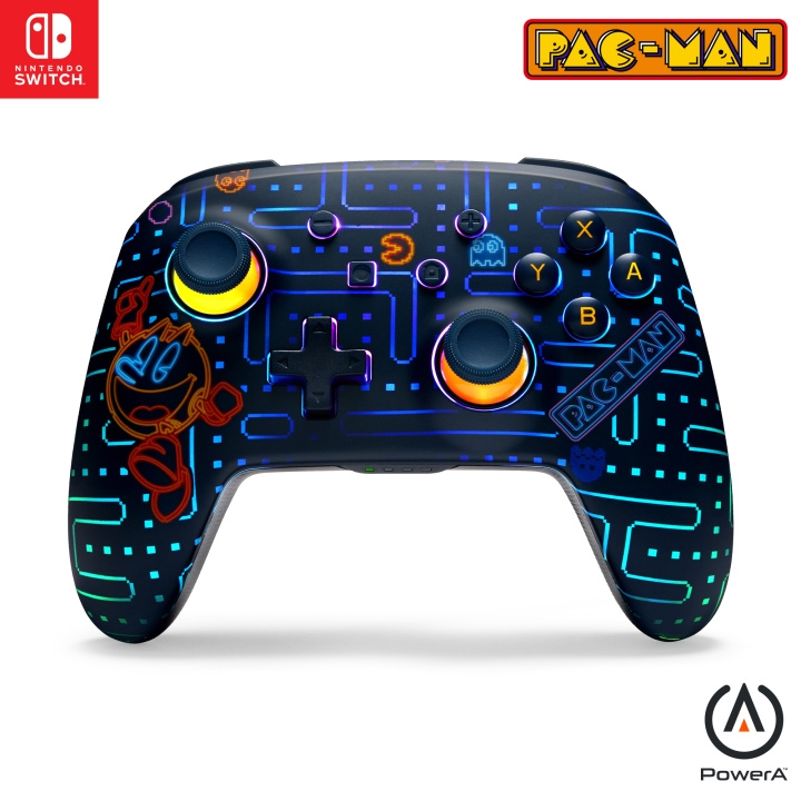PowerA Forbedret trådløs controller - PAC-MAN Neon Arcade (Lumectra)/ Nintendo Switch i gruppen HJEMMEELEKTRONIK / Spilkonsoller og tilbehør / Nintendo Switch hos TP E-commerce Nordic AB (D28580)