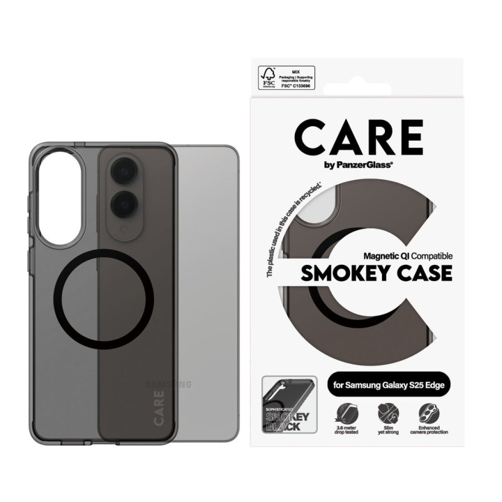 Panzer CARE by PanzerGlass - Flagship Case Urban Combat Smokey m. Sort Qi-kompatibel Samsung S25 Edge i gruppen SMARTPHONES & TABLETS / Mobil Beskyttelse / Samsung hos TP E-commerce Nordic AB (D28643)