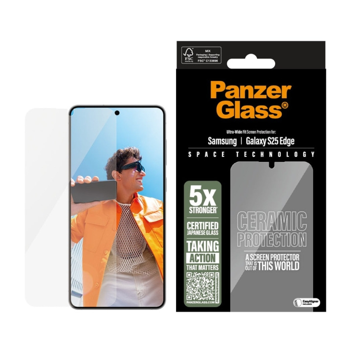 Panzer Glas - Keramisk skærmbeskytter Samsung S25 Edge - Ultrabred pasform i gruppen SMARTPHONES & TABLETS / Mobil Beskyttelse / Samsung hos TP E-commerce Nordic AB (D28644)