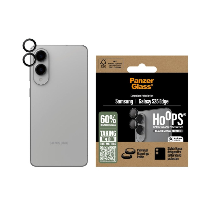Panzer Glas - Hoops Sort kameralinsebeskytter Samsung S25 Edge i gruppen SMARTPHONES & TABLETS / Mobil Beskyttelse / Samsung hos TP E-commerce Nordic AB (D28647)