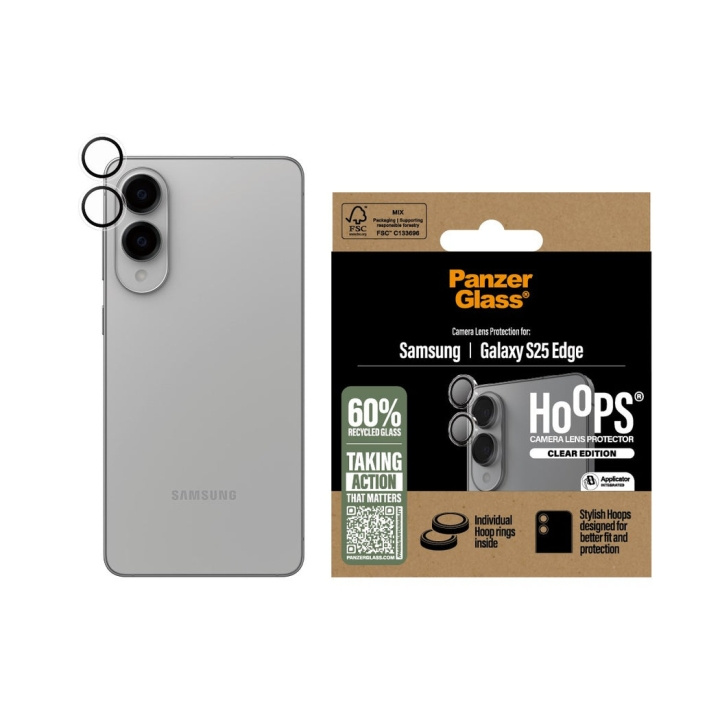 Panzer Glas - Hoops® gennemsigtig kameralinsebeskytter Samsung S25 Edge i gruppen SMARTPHONES & TABLETS / Mobil Beskyttelse / Samsung hos TP E-commerce Nordic AB (D28648)