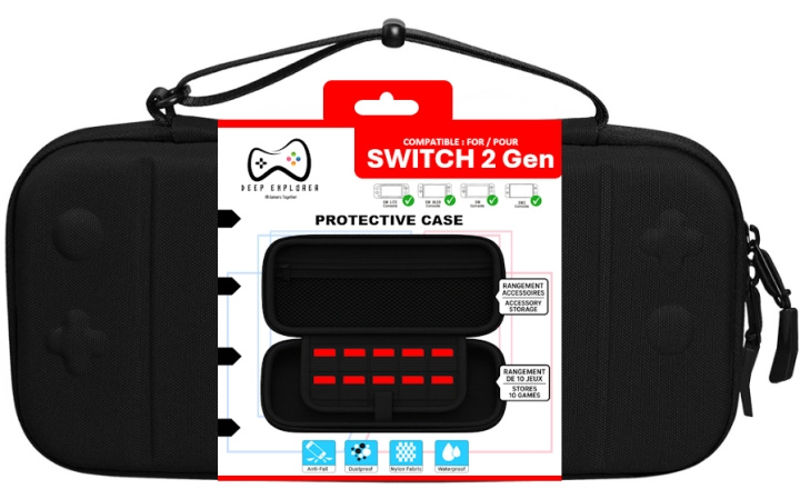 Deep Explorer Beskyttelsesetui i sort i gruppen HJEMMEELEKTRONIK / Spilkonsoller og tilbehør / Nintendo Switch 2 hos TP E-commerce Nordic AB (D28724)