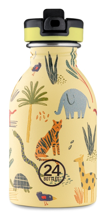 24 Bottles - Kids Collection - Urban Bottle 250 ml m. sportslåg - Jungle Friends (24B933) i gruppen LEGETØJ, BØRN & BABY / Mad & Drikke / Sutteflasker og tilbehør hos TP E-commerce Nordic AB (D28737)