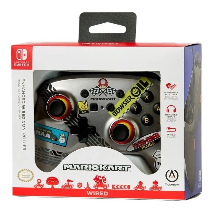 PowerA Enhanced Wired Controller til Nintendo Switch - Mario Kart i gruppen HJEMMEELEKTRONIK / Spilkonsoller og tilbehør / Nintendo Switch hos TP E-commerce Nordic AB (D28773)