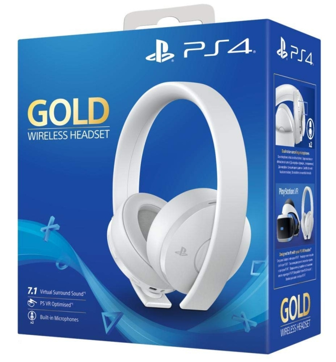 Sony PS4 Official Sony Gold Wireless Headset - White Edition i gruppen HJEMMEELEKTRONIK / Spilkonsoller og tilbehør / Sony PlayStation 4 hos TP E-commerce Nordic AB (D28830)