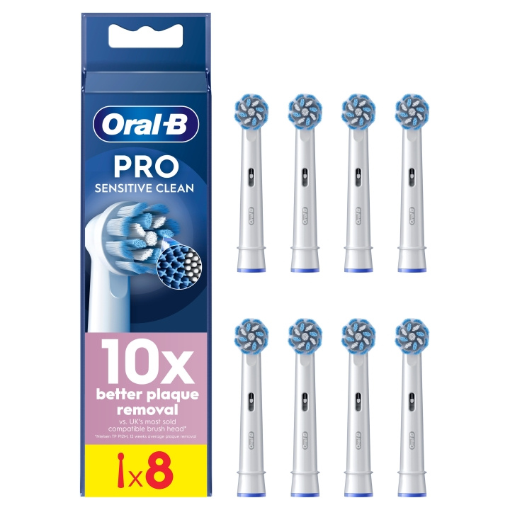 Oral B Pro Sensitive Clean Tandbørstehoveder - Hvid - 8 stk i gruppen SKØNHED & HELSE / Oral pleje / Tilbehør til elektriske tandbørster hos TP E-commerce Nordic AB (D28910)